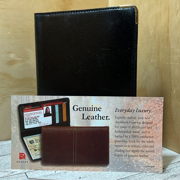 Vintage Deluxe Black Leather Passport Wallet - Picture 10 of 10